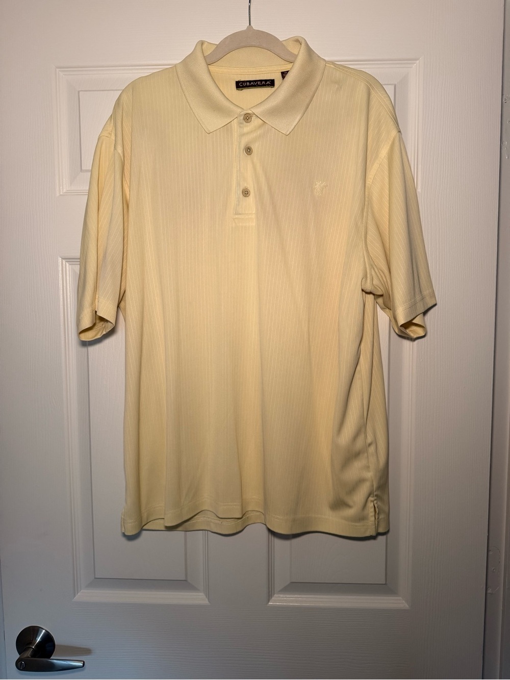 Cubavera Classic Men's Polo Shirt in yellow/Light Beige